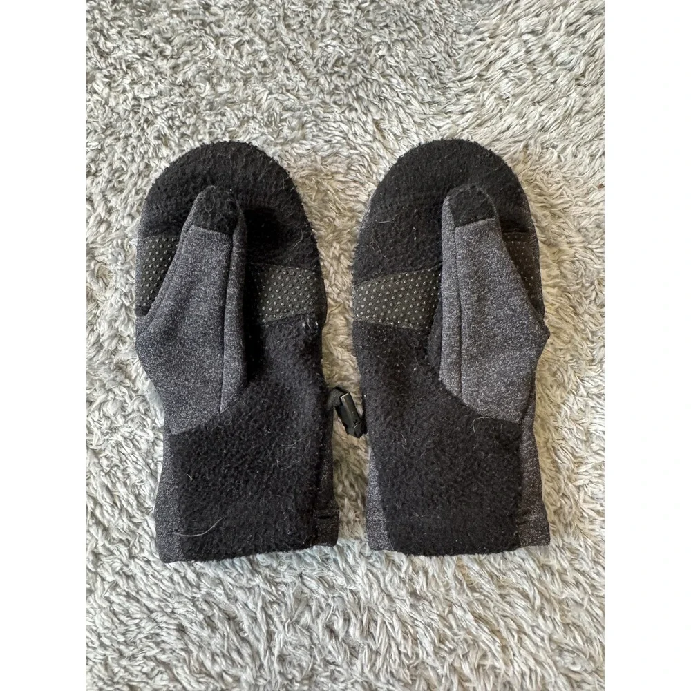 Head Unisex Hybrid Mittens XS Black Gray Fleece Faux Fur Lining